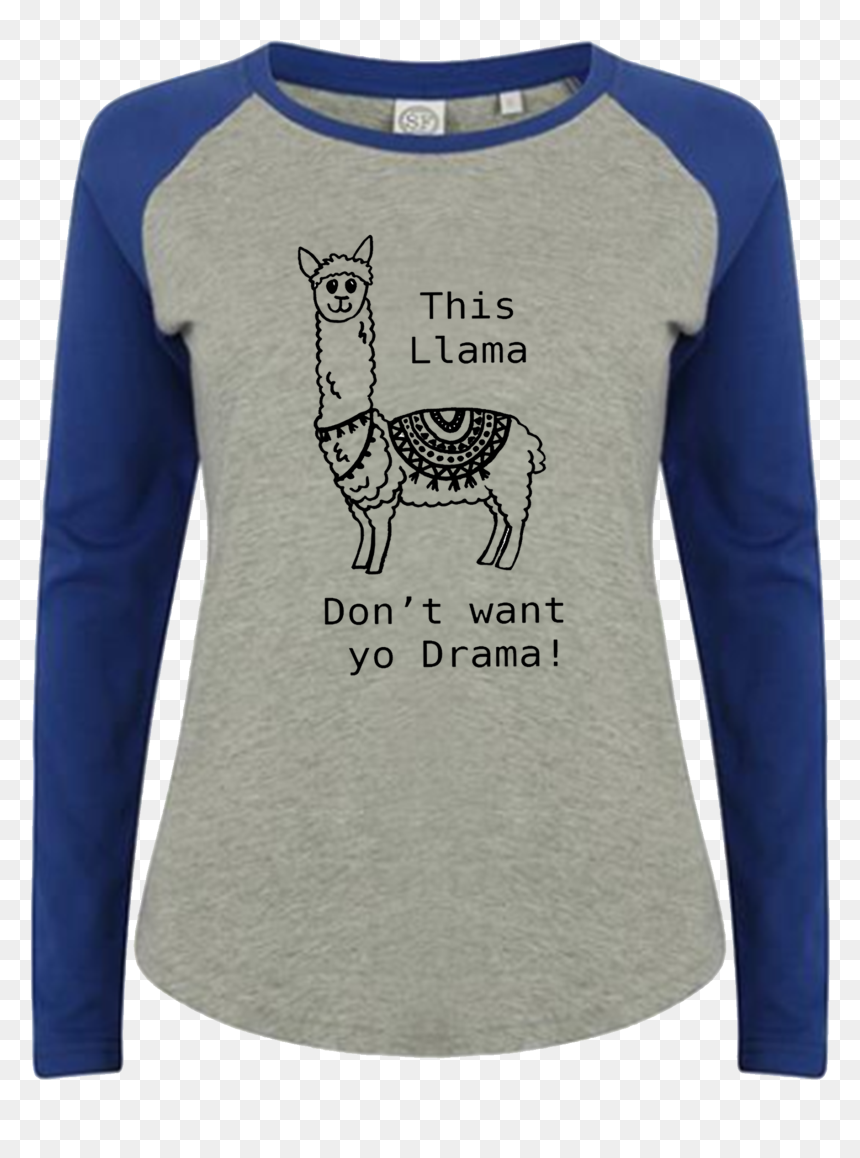 Llama Drama Blue Womens Baseball Tee - We Got This Tshirt, HD Png Download - baseball tee png