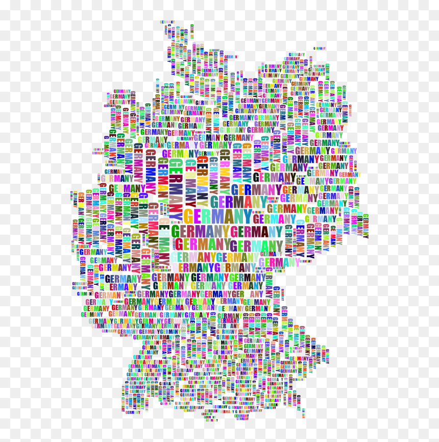 Germany Map Typography Prismatic, HD Png Download - germany map png