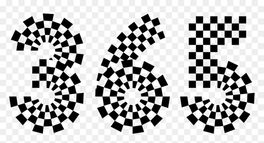 Pattern Typeface No - Black And White Checkered Numbers, HD Png Download - checker board png