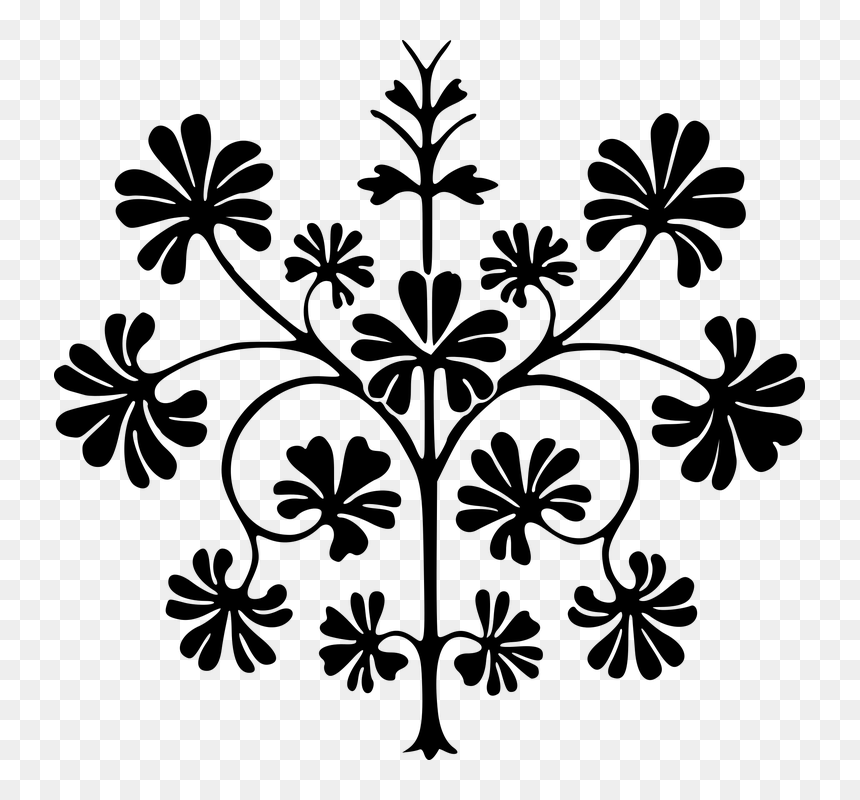 Plant Silhouette Abstract, HD Png Download - leafy png