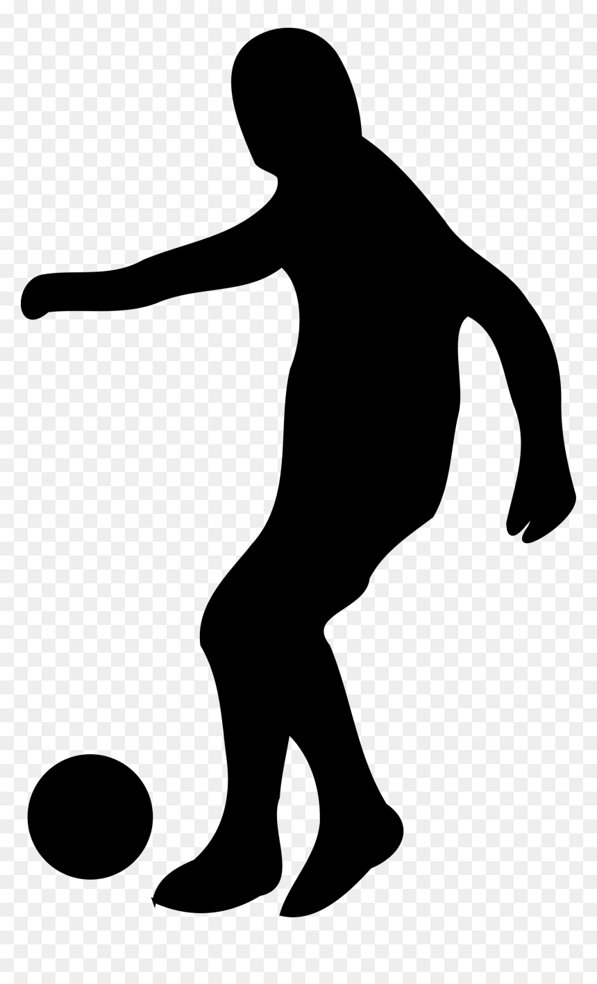 Soccer Player Silhouette, HD Png Download - goal png