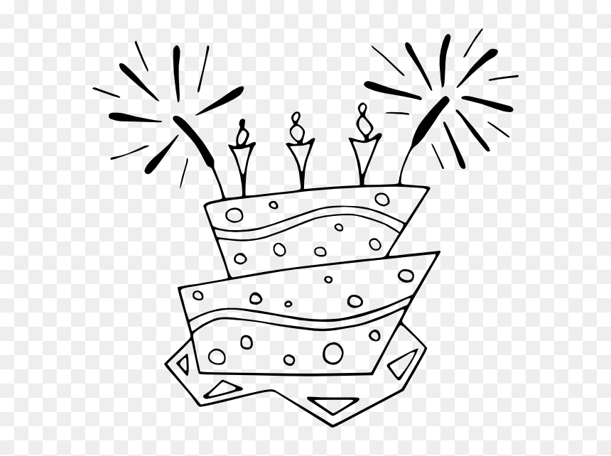 Birthday Cake Clip Art, HD Png Download - sparkler png