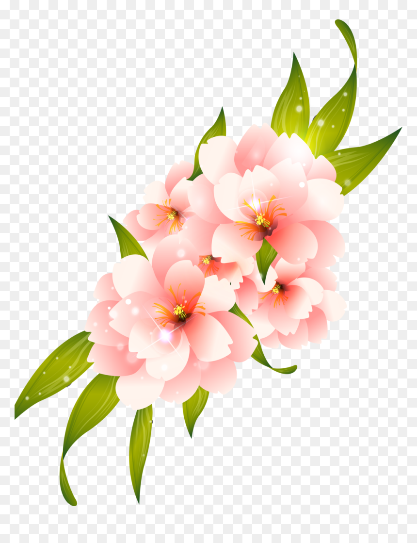 Pink Flower Vector Png, Transparent Png - png flower