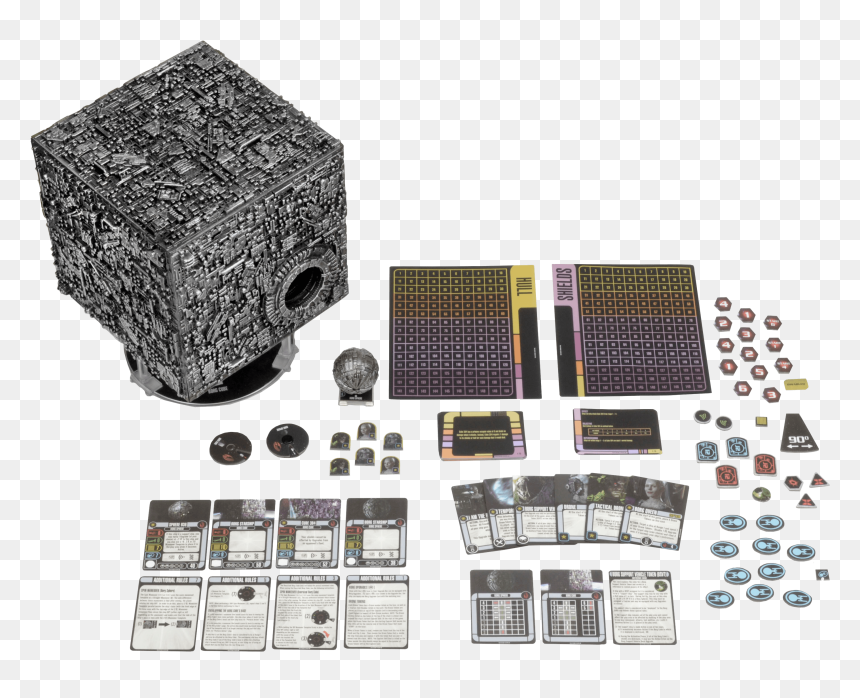 Star Trek Attack Wing Borg Cube With Sphere Port, HD Png Download - borg cube png
