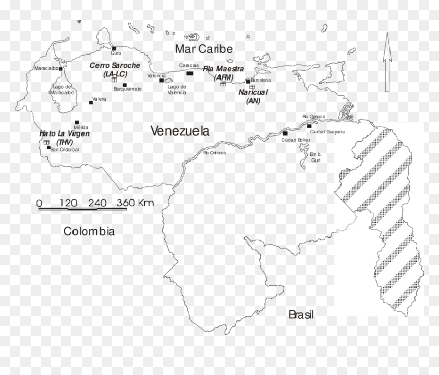 Estados De Venezuela Donde Se Produce El Carbón, HD Png Download - mapa venezuela png