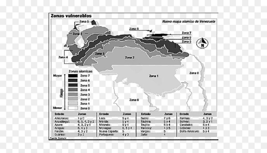 Zona Sismica De Venezuela, HD Png Download - mapa venezuela png