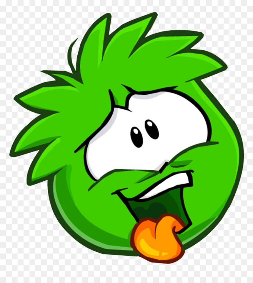 Green Color Club Penguin, HD Png Download - puffle png