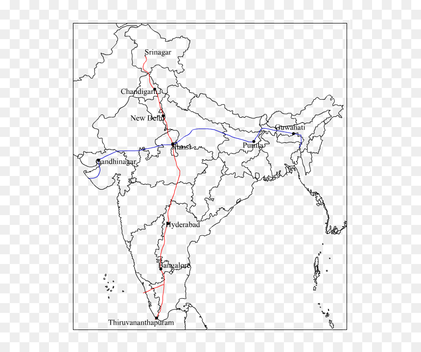 North South Corridor Map, HD Png Download - north south east west png