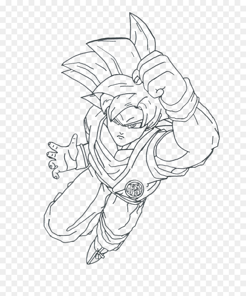Dbz Favourites By Tmryan - Goku Ssj God Dessin, HD Png Download - ssg goku png