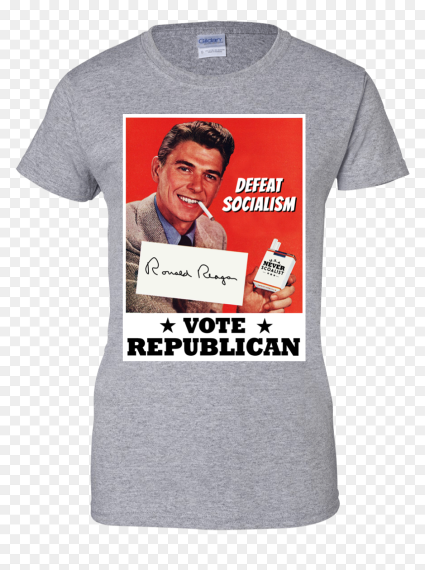 Defeat Socialism Vote Republican Ronald Reagan Shirt, - Ronald Reagan T Shirt, HD Png Download - reagan png