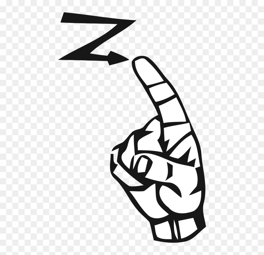 Art,monochrome Photography,text - Sign Language Z, HD Png Download - asl png