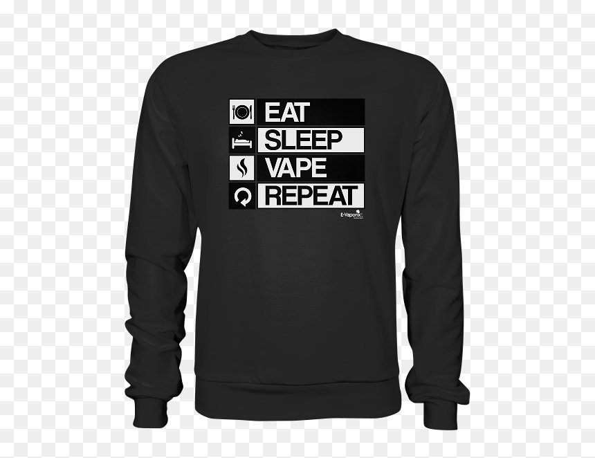 Long-sleeved T-shirt, HD Png Download - eat sleep png