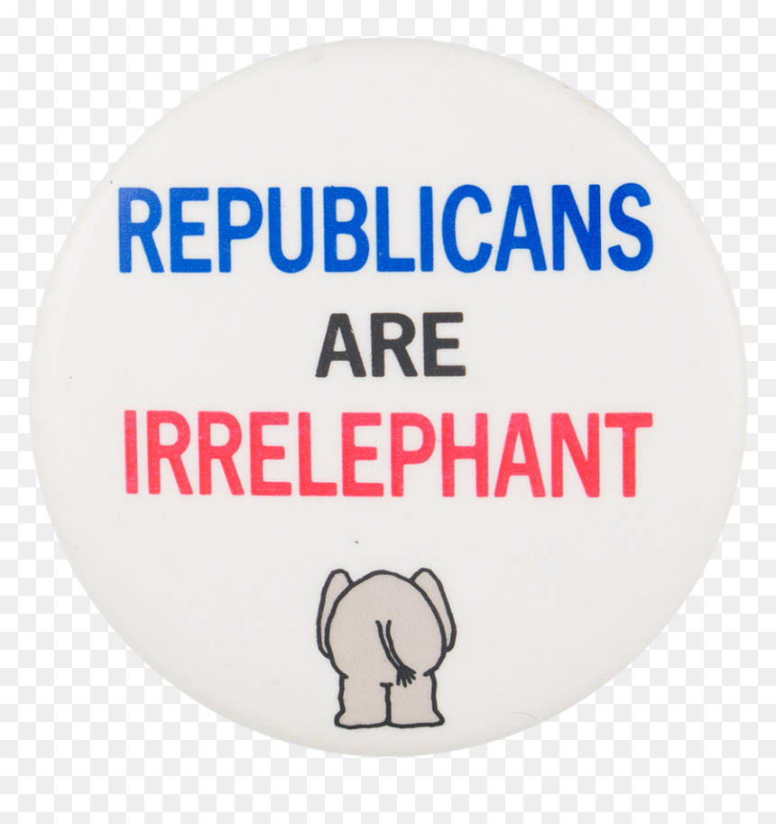 Republicans Are Irrelephant Political Button Museum - Template Follow On Social Network, HD Png Download - gop elephant png