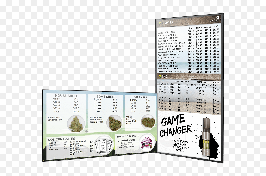 Cannabis Digital Displays Menu, HD Png Download - dank weed png