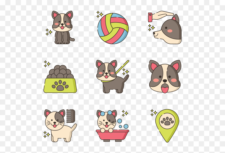 Pet Grooming Icons Vector, HD Png Download - puppy icon png