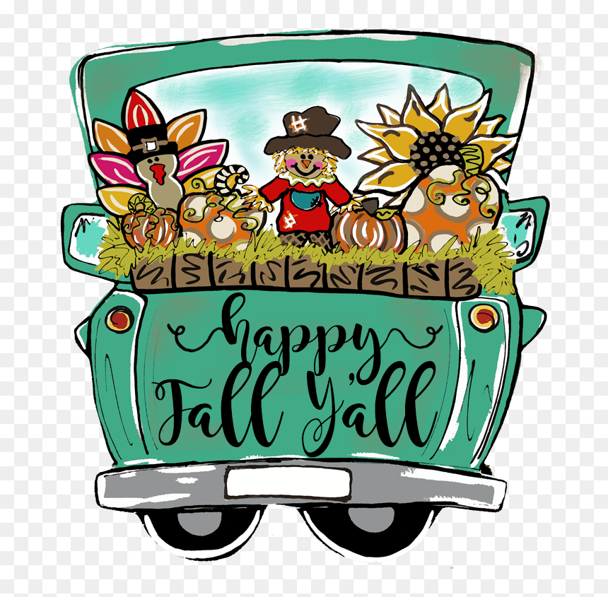 Fall Truck Pumpkin Door Hanger - Fall Truck Wood Door Hanger, HD Png Download - door hangers png