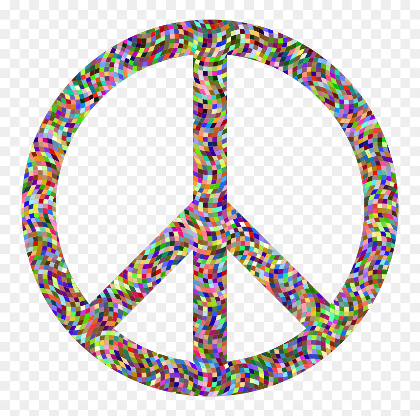 Prismatic Confetti Peace Sign - Peace Sign, HD Png Download - rainbow confetti png