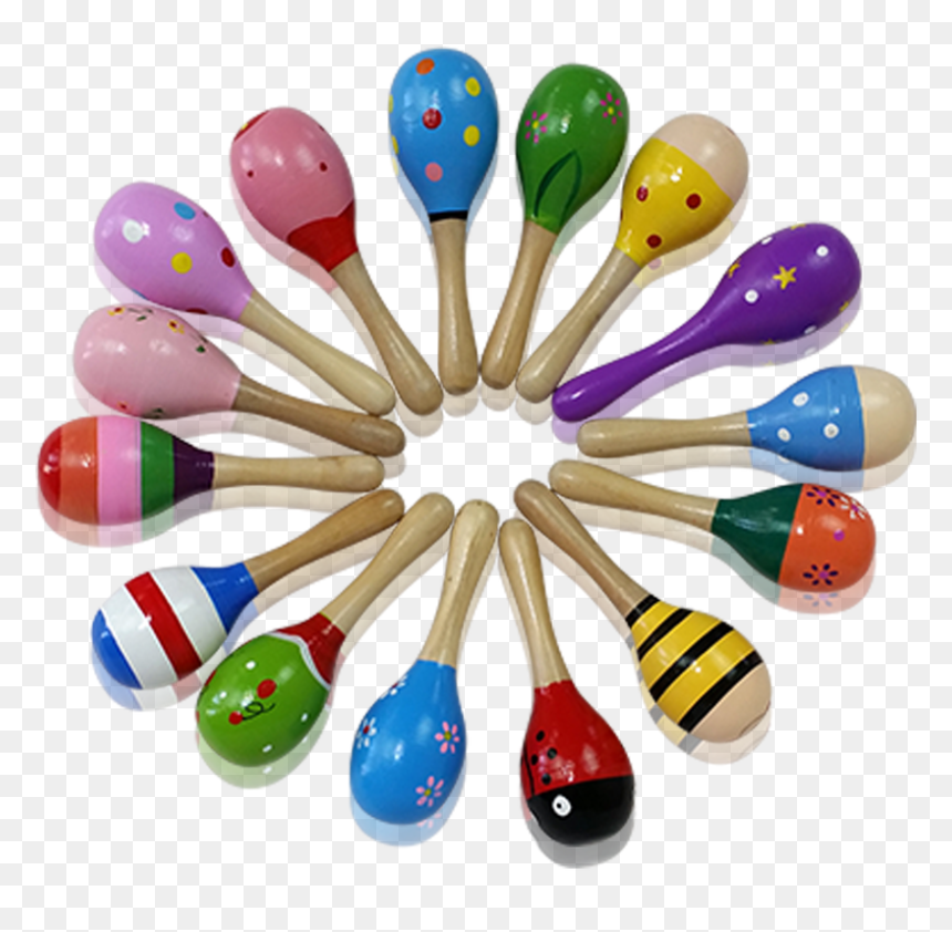 Wooden Baby Toy Rattle - Baby Rattle, HD Png Download - spoons rattling png