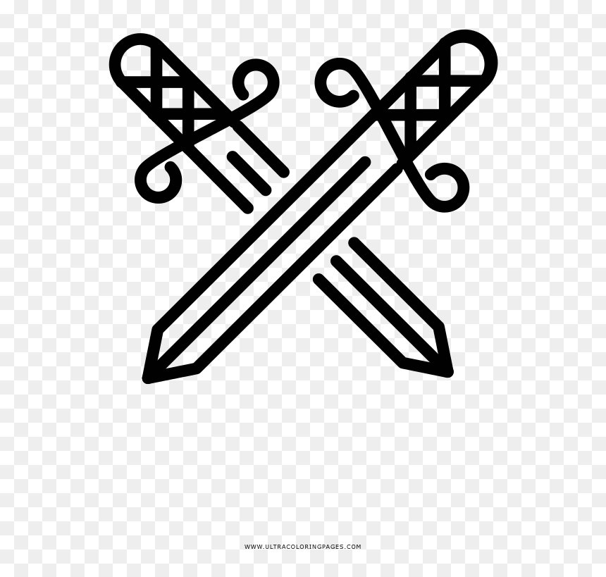 Crossed Swords Coloring Page - Portable Network Graphics, HD Png Download - espadas png
