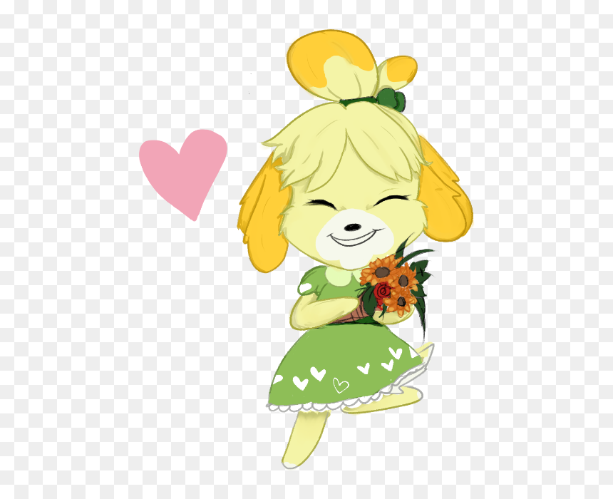 Isabelle And Sunflowers - Cartoon, HD Png Download - isabelle png