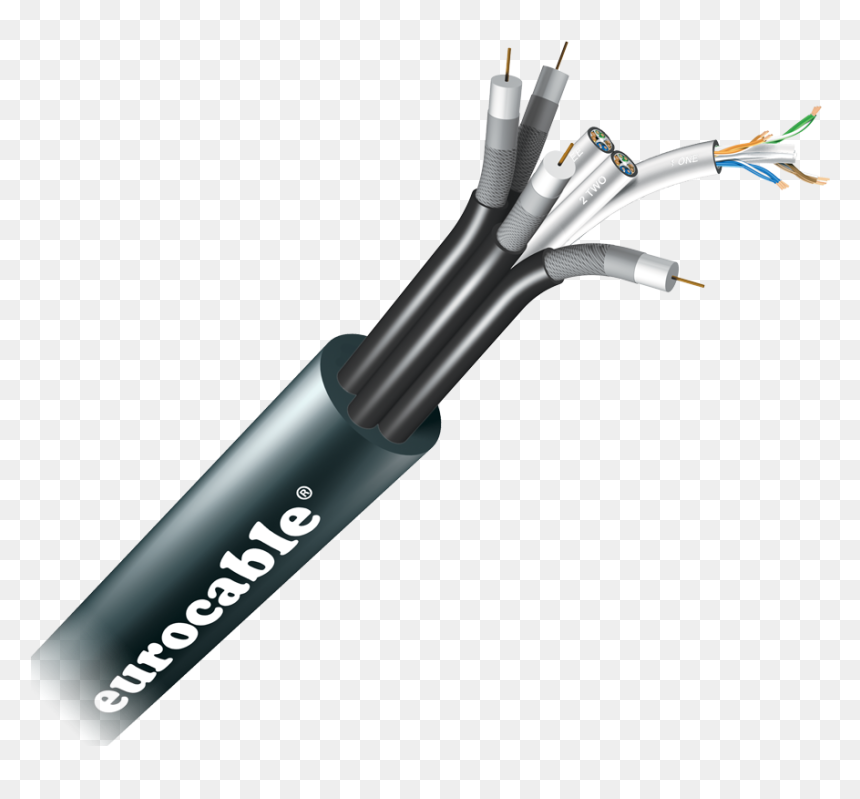 Hybrid Digital Data & Coaxial Cable 3cat6sf 4rg6 , - Eurocable Ss, HD Png Download - coax cable png