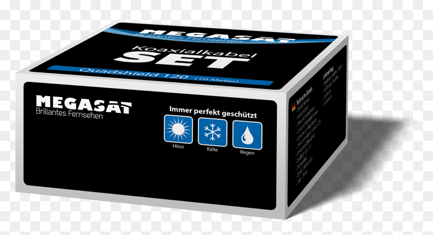 Megasat Coaxial Cable Set Quadshield 120 10m Cardboard - Box, HD Png Download - coax cable png