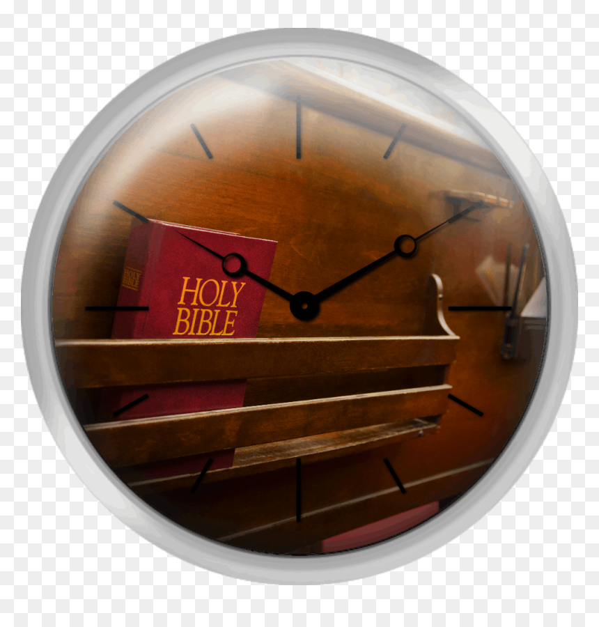 Usa New York New York City Close Up Of Bible On Wooden - Wall Clock, HD Png Download - church pew png