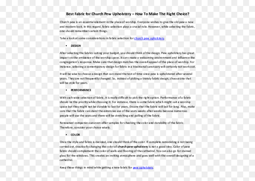 Document, HD Png Download - church pew png