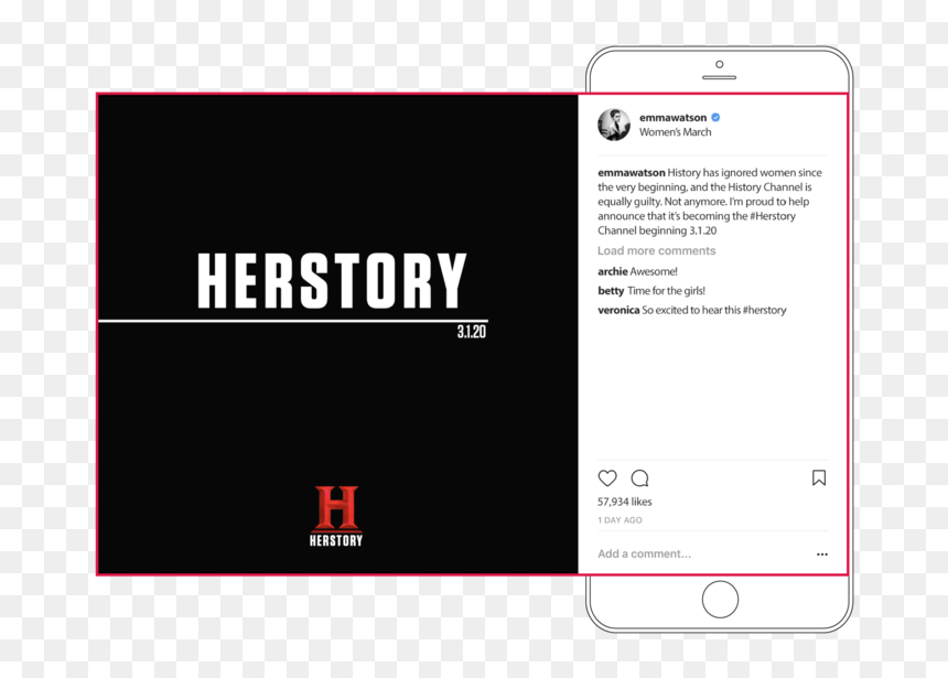 Herstory Digital And Social Posts Wix -14 - Mobile Phone, HD Png Download - history channel png