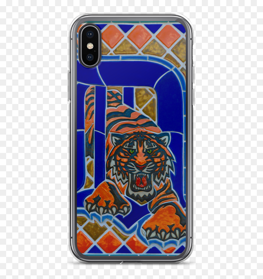 Detroit Ceramic Tiger Iphone Mockup Case On Phone Default - Detroit Tigers, HD Png Download - detroit tigers png