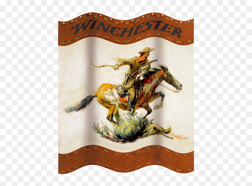 Winchester Horse And Rider Shower Curtain - Winchester Shower Curtain, HD Png Download - winchester png