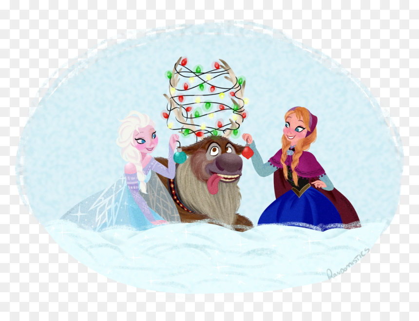 Anna, Disney, And Frozen Image - Anna And Elsa Decorate Sven Fan Art, HD Png Download - sven frozen png