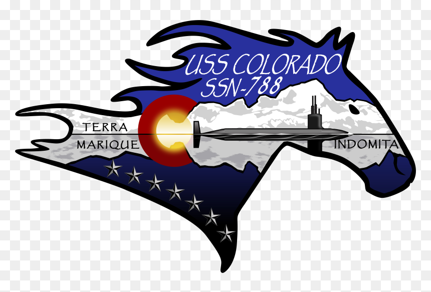 Uss Colorado Insignia, 2018 (180313 N N0101 001) - Uss Colorado Ssn 788, HD Png Download - mustang .png