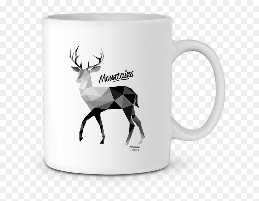 Mug En Céramique Mountains Par Mauvaise Graine - Polygon Reindeer Free, HD Png Download - moutains png