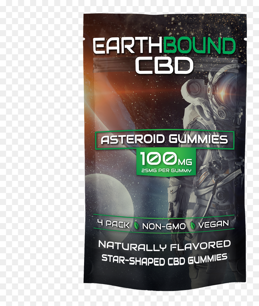 Earthbound Cbd Asteroid Gummies 100mg - Flyer, HD Png Download - asteroid.png