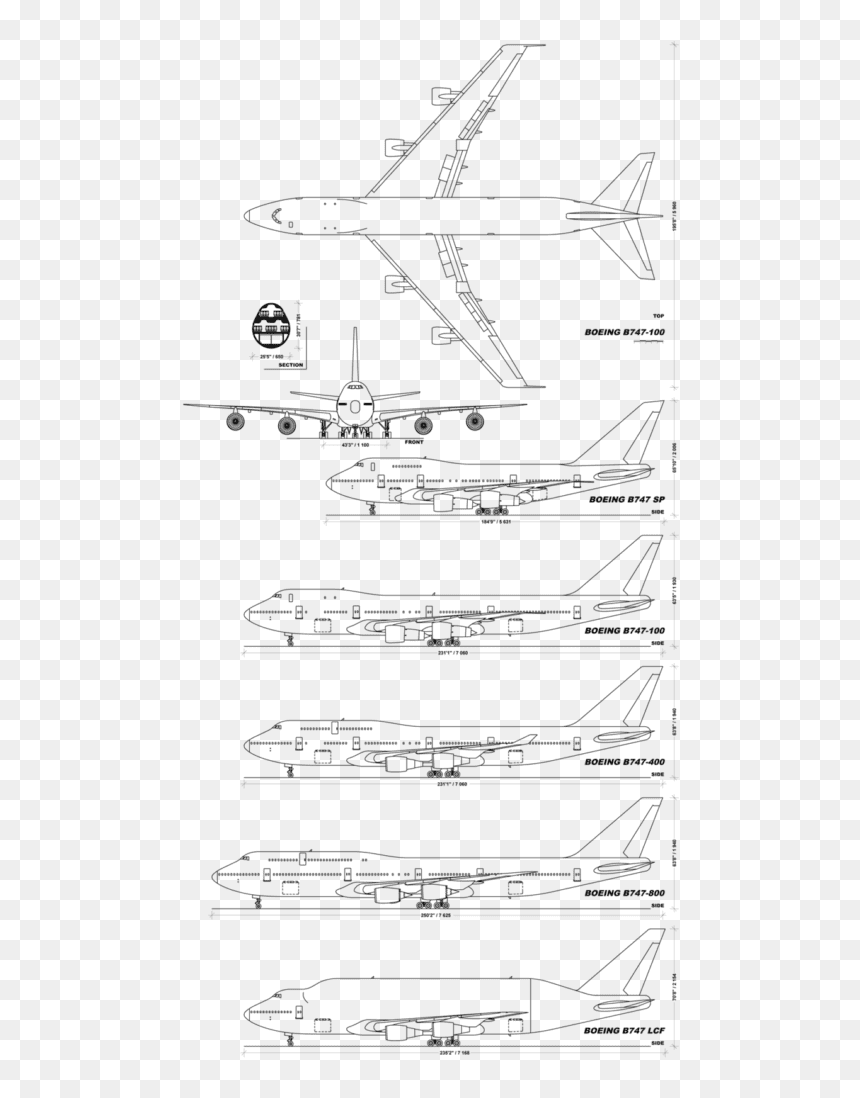 747 - Boeing 747 Variants, HD Png Download - 747 png