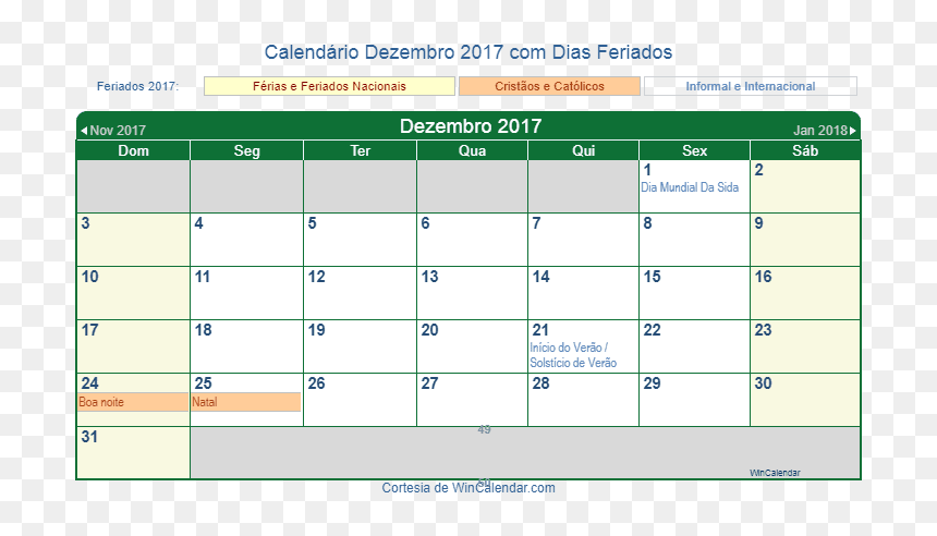 Calendário Brasileiro Dezembro 2017 Em Formato De Imagem - March 2018 Holidays Canada, HD Png Download - calendario 2017 png