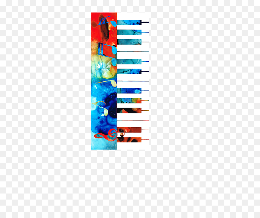 Colorful Piano Art By Sharon Cummings, HD Png Download - piano.png
