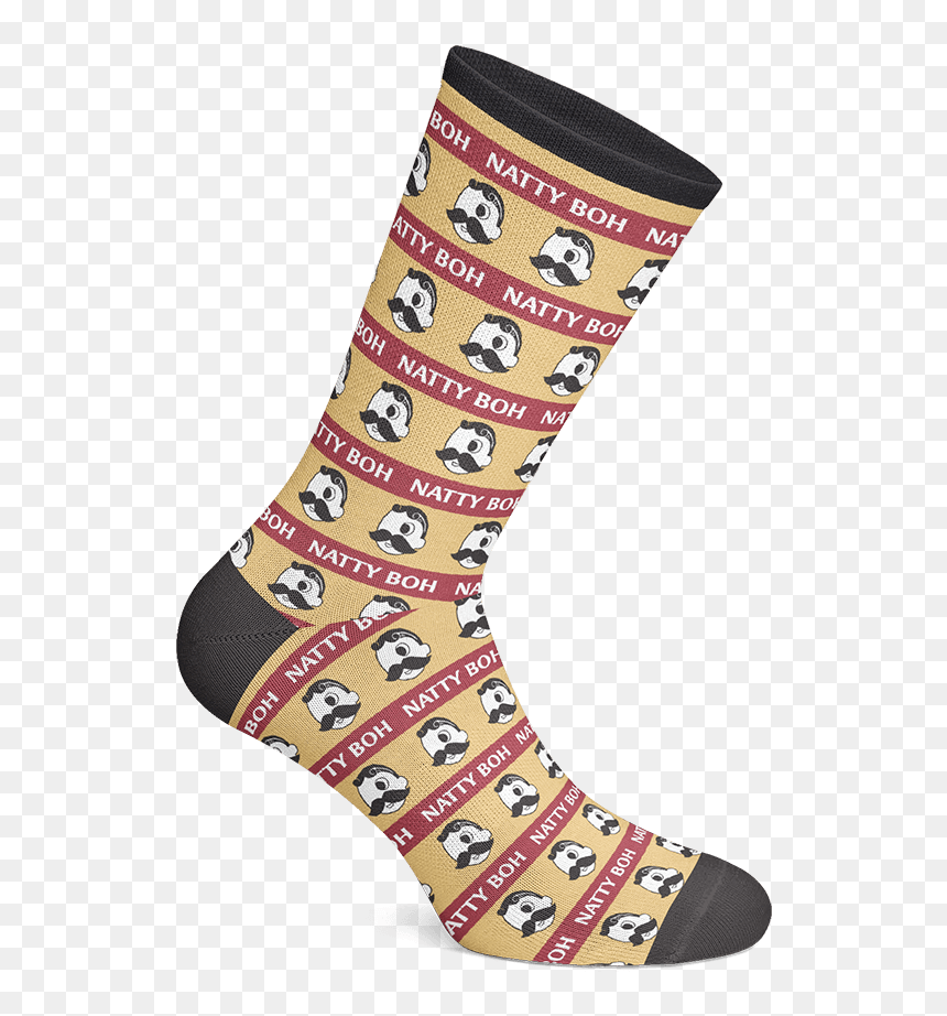 Natty Boh Logo Red & Gold Stripe / Crew Socks - Natty Boh Socks, HD Png Download - gold stripe png