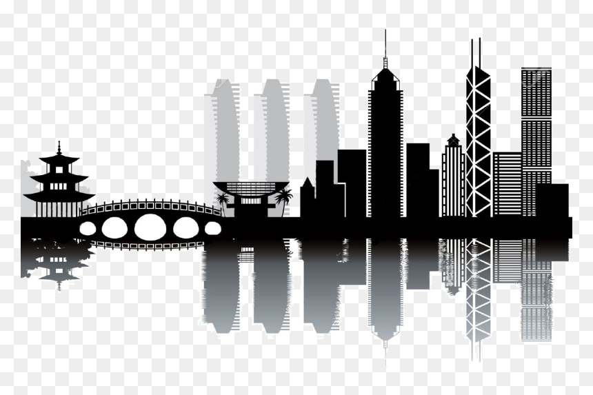 Hong Kong Skyline Silhouette - International Financial Management Eighth Edition, HD Png Download - personas caminando png