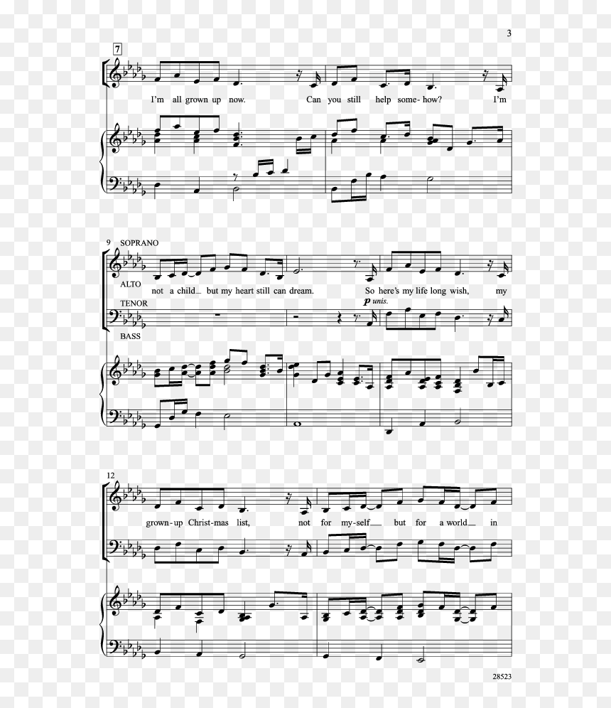 Grown-up Christmas List Thumbnail , Png Download - Sheet Music, Transparent Png - christmas list png