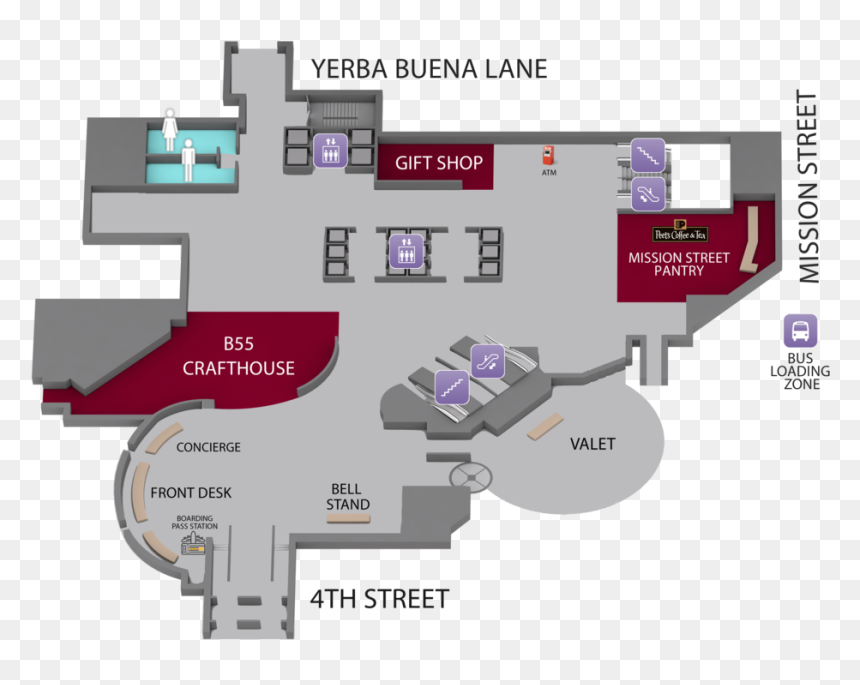 Lobby Map - San Francisco Marriott Marquis, HD Png Download - boarding pass png
