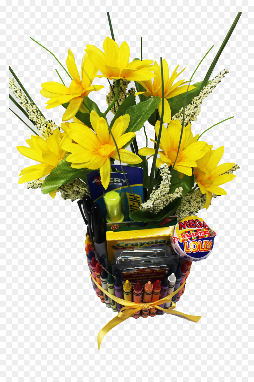 Teacher Appreciation Crayon Bouquet Zoomed - Bouquet, HD Png Download - yellow crayon png