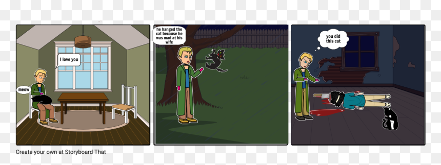 Inspector Calls Act 2 Storyboard, HD Png Download - cat meow png