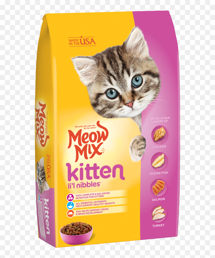 Kitten Li"l Nibbles® - Meow Mix Kitten Li L Nibbles, HD Png Download - cat meow png