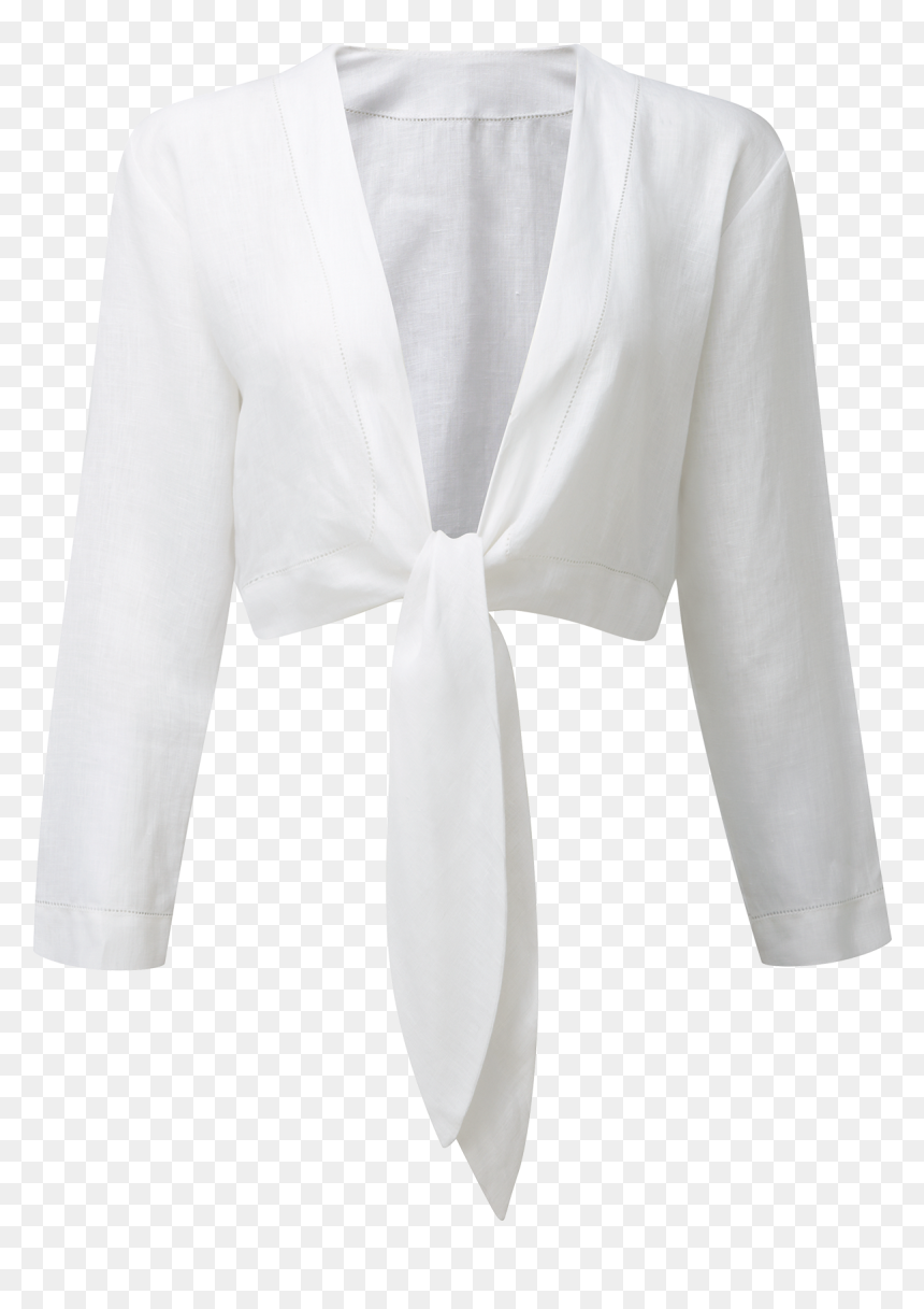 Tie White Linen Blouse - Tuxedo, HD Png Download - linen png