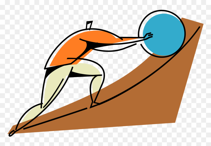 Vector Illustration Of Businessman Struggles To Roll, HD Png Download - struggle png