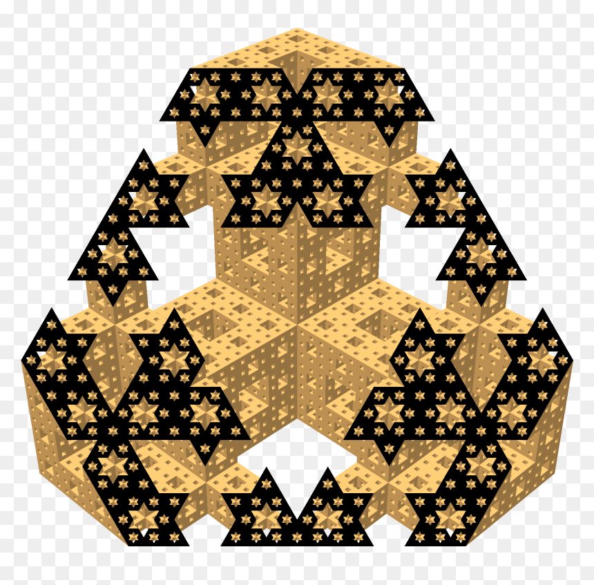 Menger Sponge Diagonal Section 29 - Triangle, HD Png Download - diagonal png