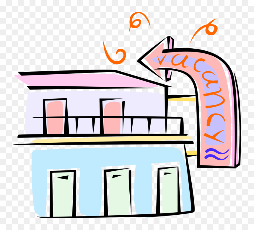 Vector Illustration Of Motel Roadside Motor Hotel Provides, HD Png Download - motel sign png