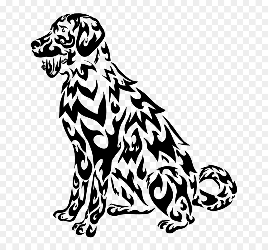 Labrador Line Drawing At Getdrawings - Tribal Labrador Tattoo Designs, HD Png Download - perros png
